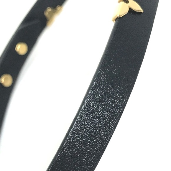 LOUIS VUITTON Black Monogram Leather Charm Bracelet - Picture 8 of 12